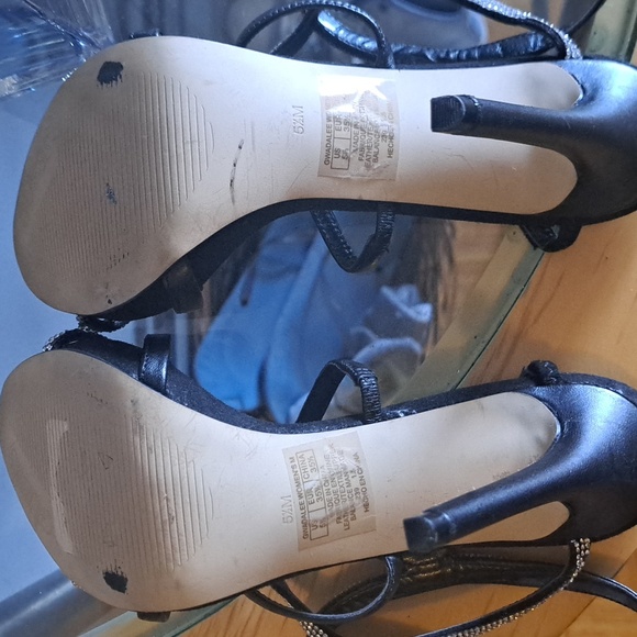 🪩5.5 Guess Cinderella Black & silver bedazzled girls bling high heel shoe Gorge - Picture 7 of 7